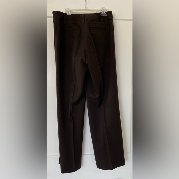 Ann Taylor Loft Brown-Straight Wide Leg Trousers-“Ann”-Size 4. Sewn in pockets. - Picture 2 of 7